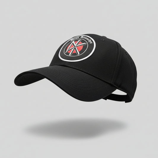 Black Dead Kennedys baseball cap with a logo on a gray background