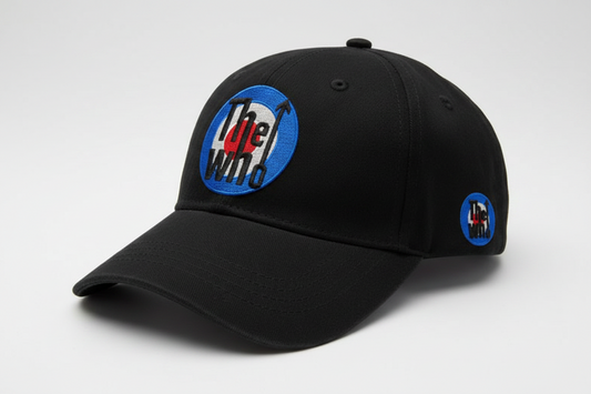 Black cap with The Who  logo on a white background