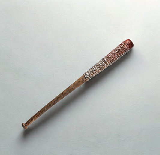 Hand-painted barbed-wire, bloodied, baseball bat. Cosplay prop.